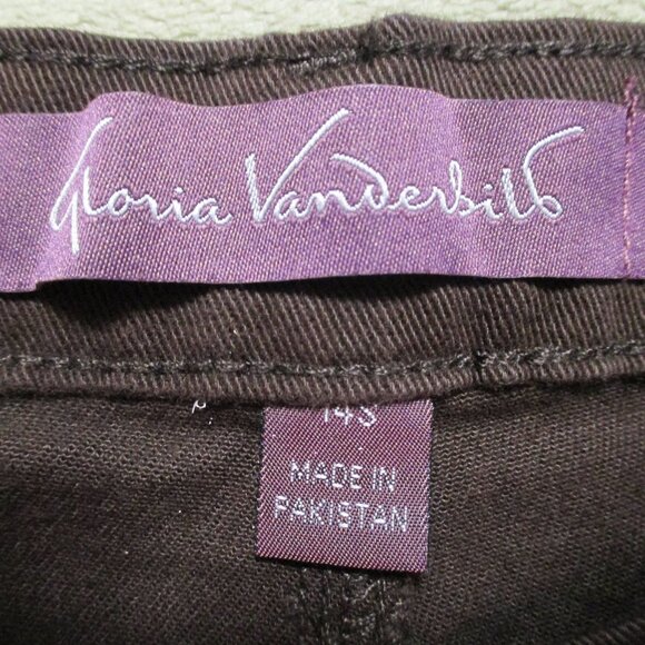 Gloria Vanderbilt pants NEW Amanda dark chocolate brown stretchy size 14S - Picture 2 of 10